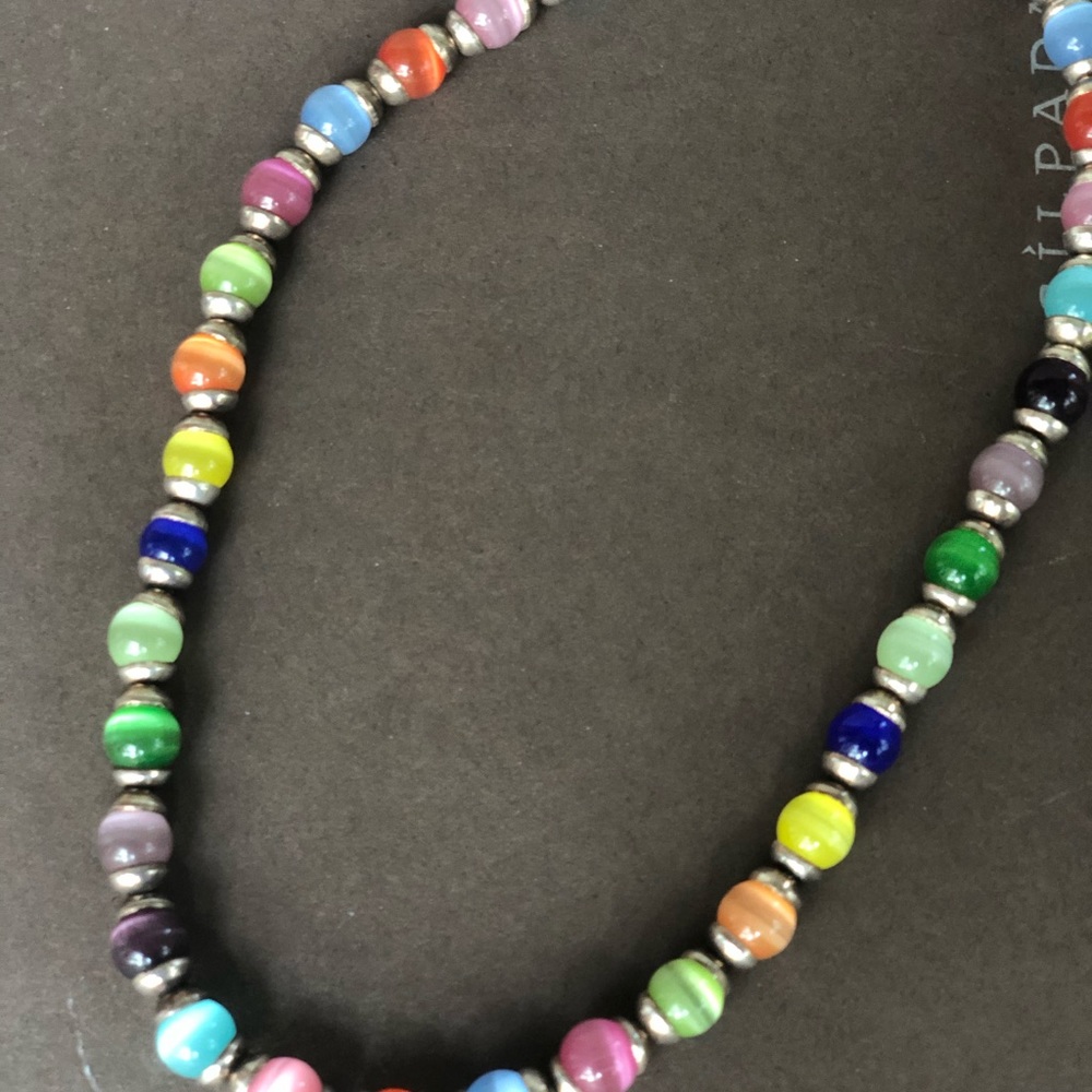 Sterling Silver Muti-Colored Necklace